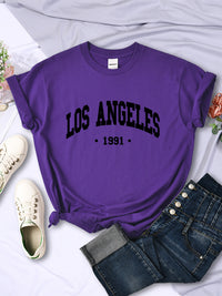 Women's City Letter Printed T-shirt In 1991 - Chic Angle