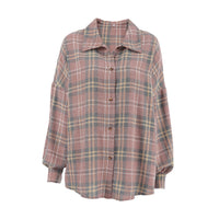 American College Style Plaid Shirt Fashionable Outerwear Cotton