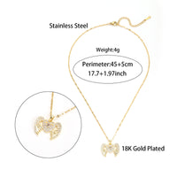 Personalized Love Opening And Closing Necklace Angel Wings Pendant Fashion Versatile Stainless Steel Necklace