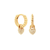 Silver Needle Special-interest Design Rhinestone Heart-shaped Earrings For Women