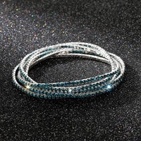Diamond-embedded Stretch Bracelet 2mm Single Row Color