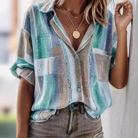 Women's Autumn New Polo Collar Long-sleeved Cardigan Single-breasted Loose Leisure All-matching