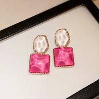 Silver Needle Irregular Square Earrings Fashion Earrings