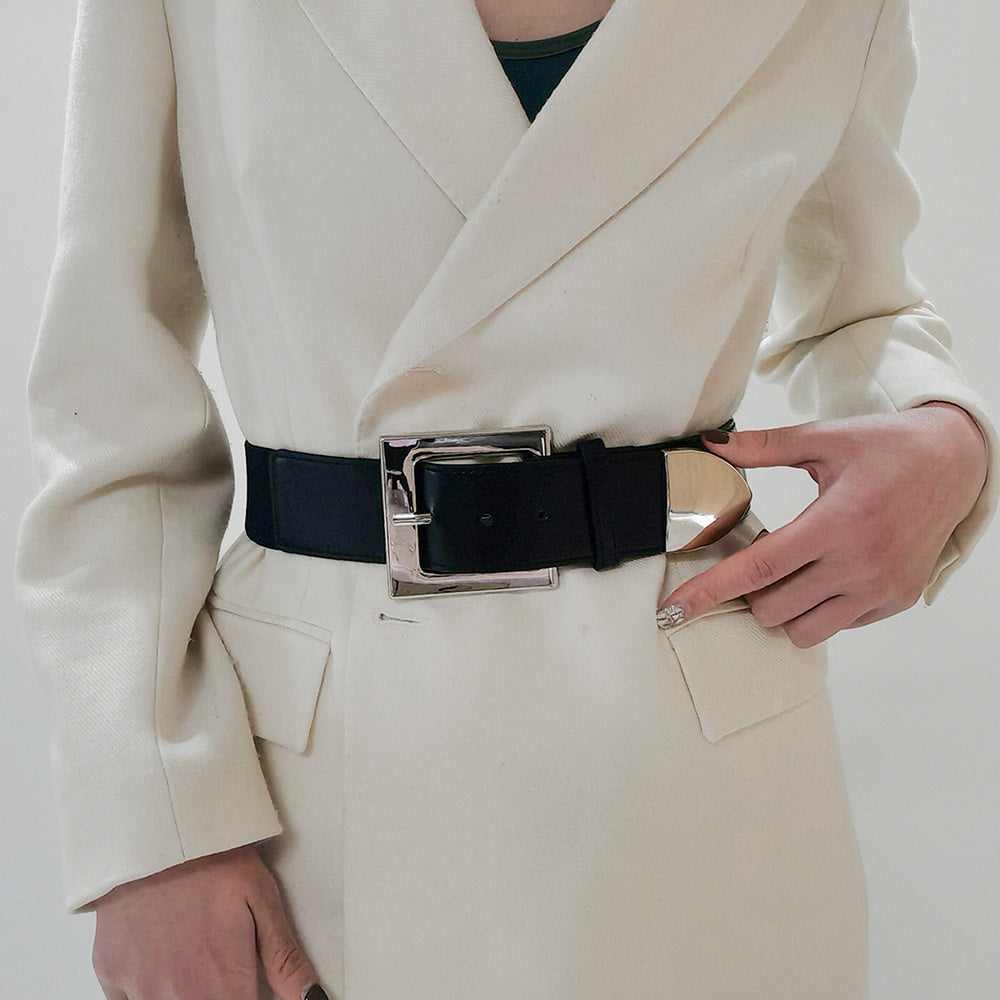 Black Belt Women's Elastic Elastic Needle Buckle Belt Fashion All-match Skirt Shirt Closed Waist Wide Waist Seal