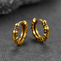 American Earrings Skull Vintage Texture Earrings