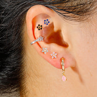 Micro Inlaid Zircon Drop-shaped Colorful Crystals Earrings