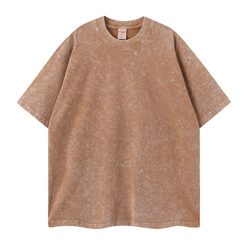 Women's American-style Distressed Linen Cotton Short Sleeve