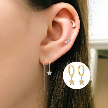 Women's Geometric Stars Diamond Personalized Earrings