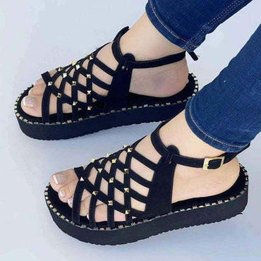 Thick Sole Rivet Summer Fashion Personality Roman Sandals