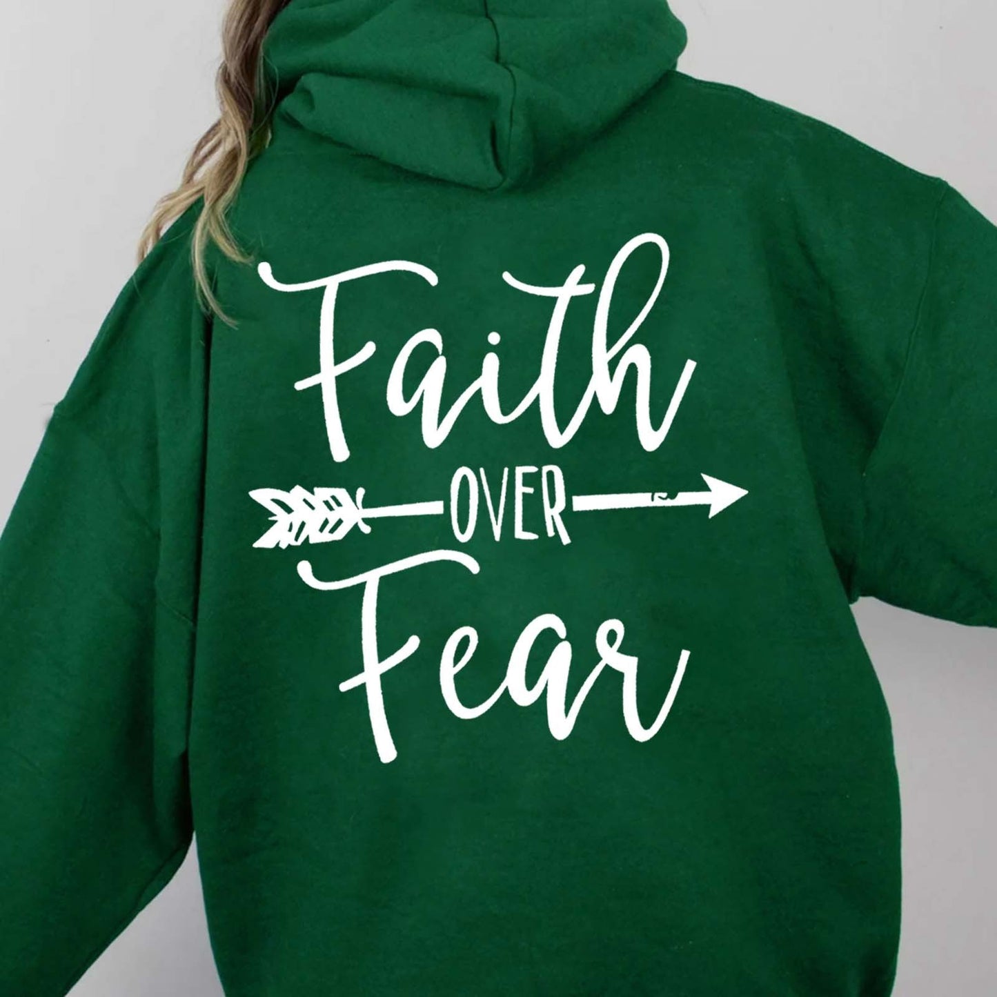 Plain Letter Printed Kangaroo Pocket Drawstring Women's Brushed Hoody