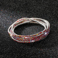 Diamond-embedded Stretch Bracelet 2mm Single Row Color