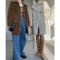 Temperament Faux Fur One Mid-length Winter Coat