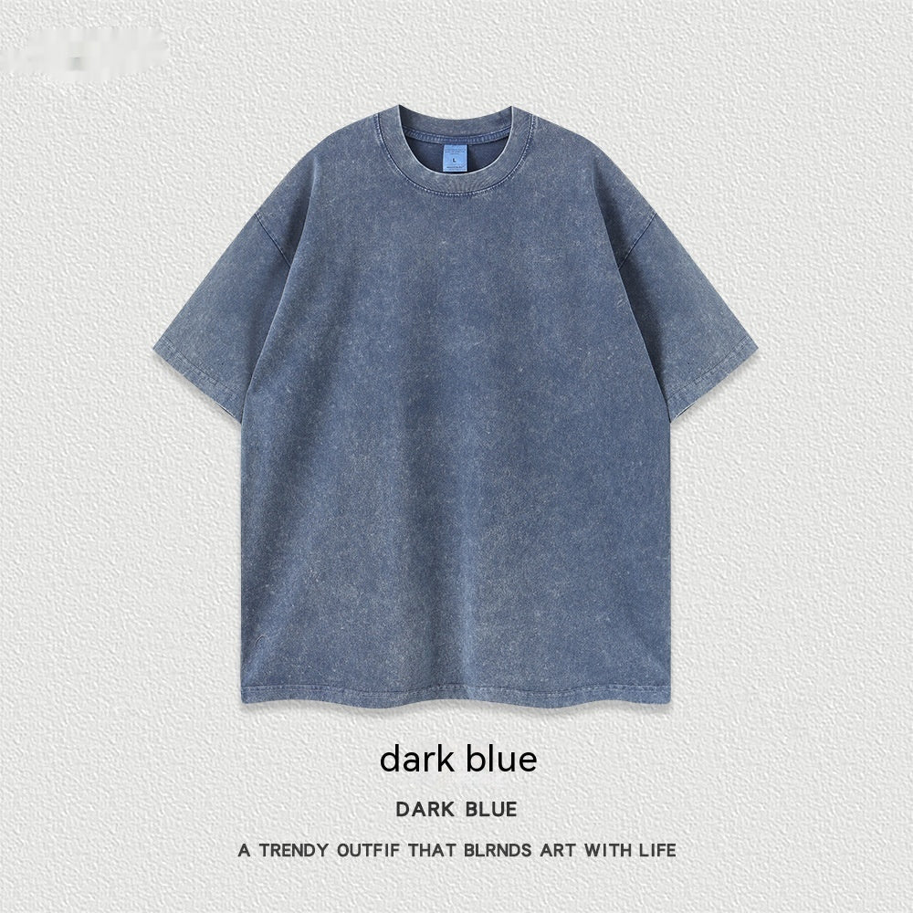 Women's American-style Distressed Linen Cotton Short Sleeve