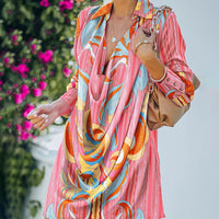 New Ladies' Printed Loose Lapel Dress