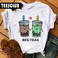 Personalized Milk Tea Printing Couple T-shirt - Chic Angle
