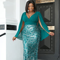 Missord V Neck Contrast Sequin