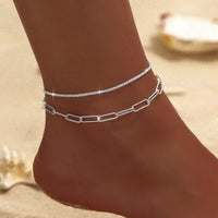 Female Fashion Cross Double-circle Anklet - Chic Angle