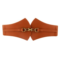 Waist seal female waist decoration shirt dress with a sense of high-grade belly cover fan-shaped buckle high elastic network red