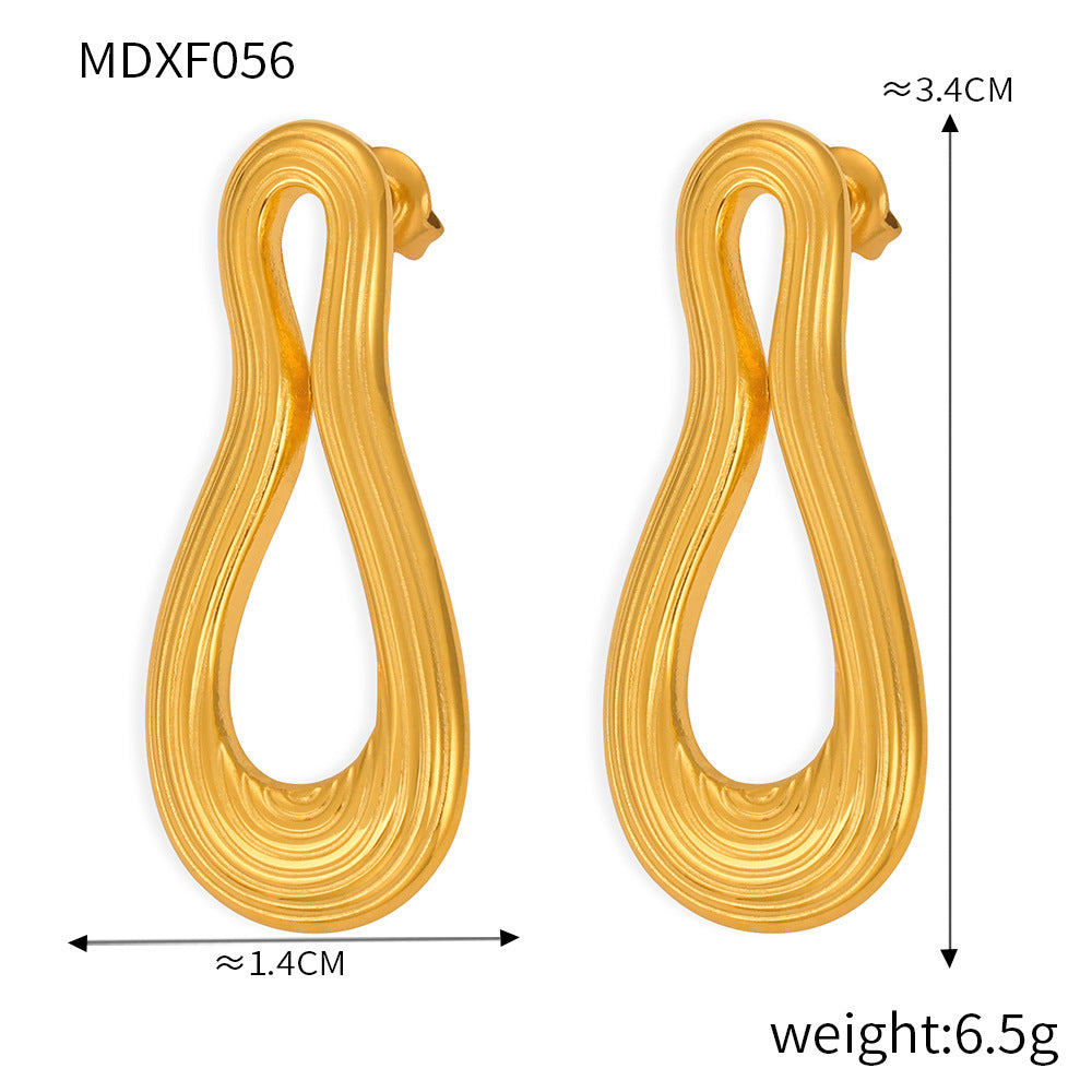 Women's Fashion Multi-layer Line Texture Earrings