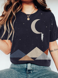 Women's Printed Round Neck Pullover Short Sleeved Shirt