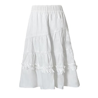 Vintage Cake A- Line Skirt Draping Casual Long Skirt