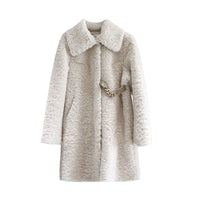 Temperament Faux Fur One Mid-length Winter Coat