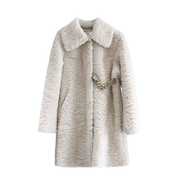 Temperament Faux Fur One Mid-length Winter Coat