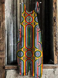 Summer Sweet Printed Retro Women's Jumpsuit