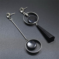 Asymmetric AB version circle European and American fashion exaggerated long earrings