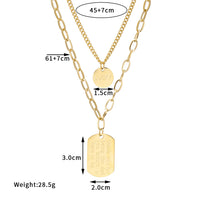 Double-Layer High-Quality Round Brand Square Brand Long Neckla