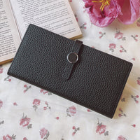 Genuine Leather Women Wallets Luxury Long Hasp Lychee Pattern Coin Purses
