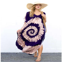 Rayon Printed Blooming Loose Vacation Robe Beach Dress Bikini Sun Protection Shirt