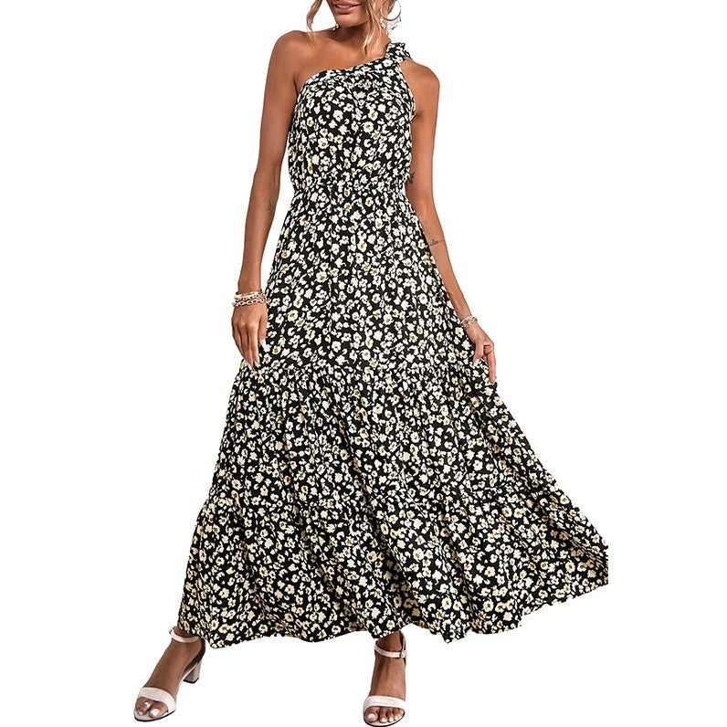 Women's Bohemian Floral Dress Beach Vacation Swing Skirt