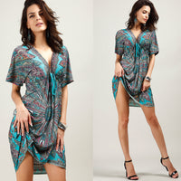 Plus Size Milk Silk Printed Midi Skirt Beach Dress