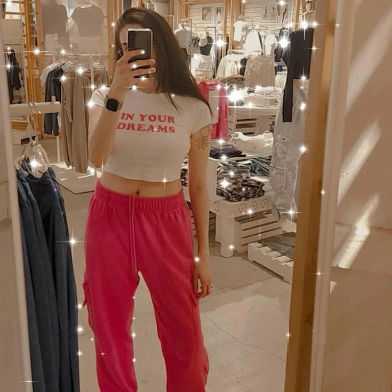 IN YOUR DREAMS Letter Printed Short Sleeve