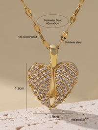 Personalized Open Close Love Necklace Creative Peach Heart Wings Collar Chain Micro Inlaid Zircon Stone Can Open Close