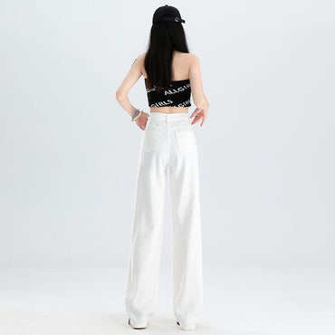 New Slimming High Waist Denim Pants All-matching Slim Fit Straight