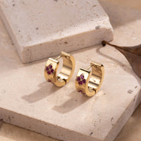 Titanium Steel Niche Retro Color Light Luxury Design Plum Blossom Zircon