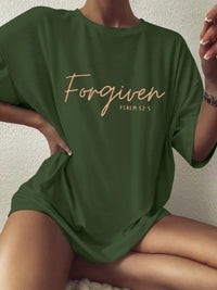 Versatile Simple Letter Print Loose Women's Cotton T-shirt