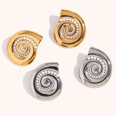 European And American Exaggerated Design Ornament Stainless Steel Plated 18K Jinhailuo Sticky Ear Studs