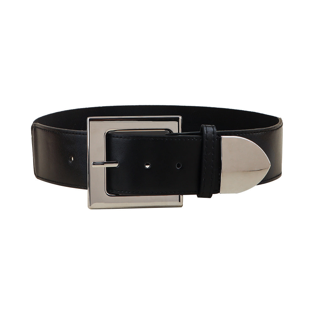 Black Belt Women's Elastic Elastic Needle Buckle Belt Fashion All-match Skirt Shirt Closed Waist Wide Waist Seal