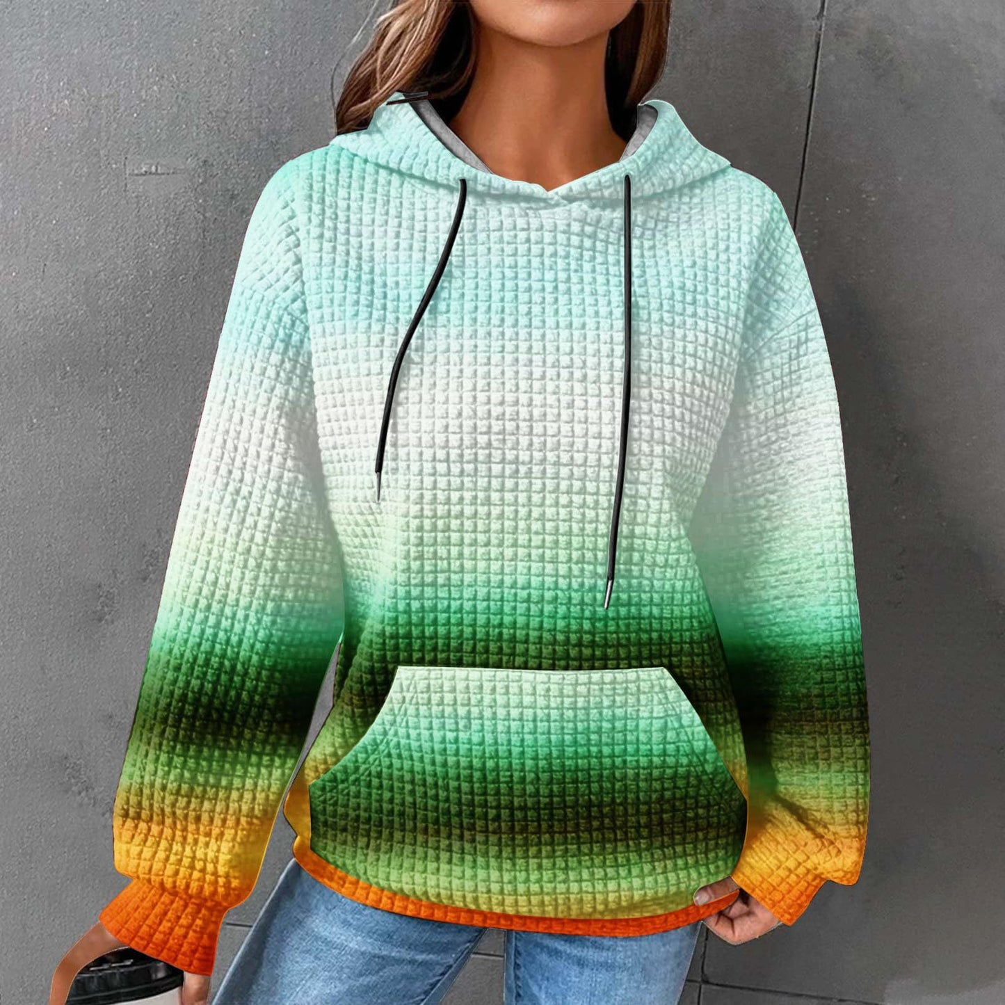 Winter Hooded Sweater Digital 3D Printing Casual Style