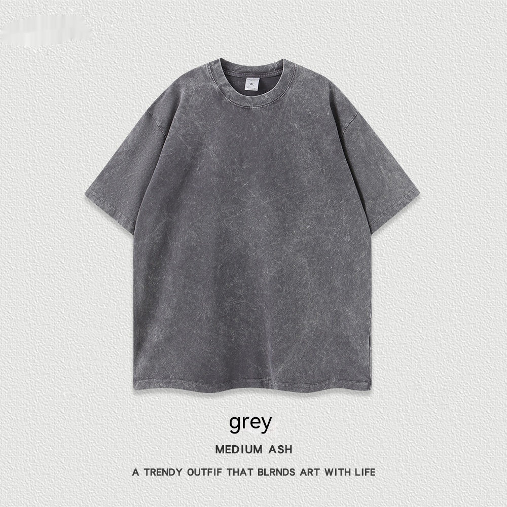 Women's American-style Distressed Linen Cotton Short Sleeve