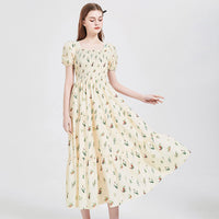 High-end Gentle French Square Collar Temperament Vacation Elegant Dress Trendy