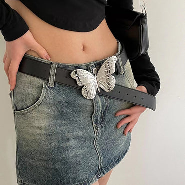 Women's Metal Large Butterfly Belt Simple Vintage Belt Sweet Trend Accessory
