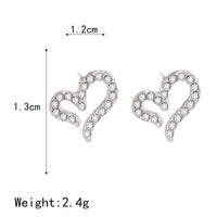 Alloy Geometric Love Diamond Earrings