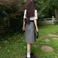 New High Waist Suit Half-length Pleated Skirt For Women