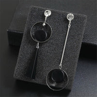 Asymmetric AB version circle European and American fashion exaggerated long earrings