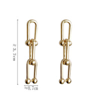 Small U-shaped Cold Wind Chain Earrings