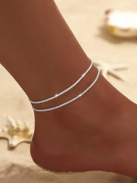 Female Fashion Cross Double-circle Anklet - Chic Angle